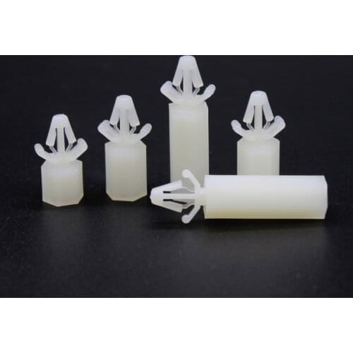 Nylon Spacing Screw For PCB Hole Size 4.0mm Fixed Nylon Standoff Spacer Pillar Push in with M4 Internal thread
