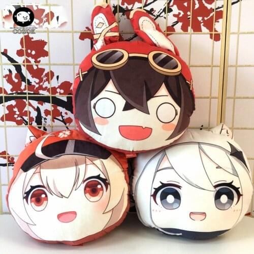 New Anime Genshin Impact Paimon Klee Amber Hand Warmer Throw Pillow Cushion Warm Winter Cartoon Plush Toys 46*43*18cm Cosplay