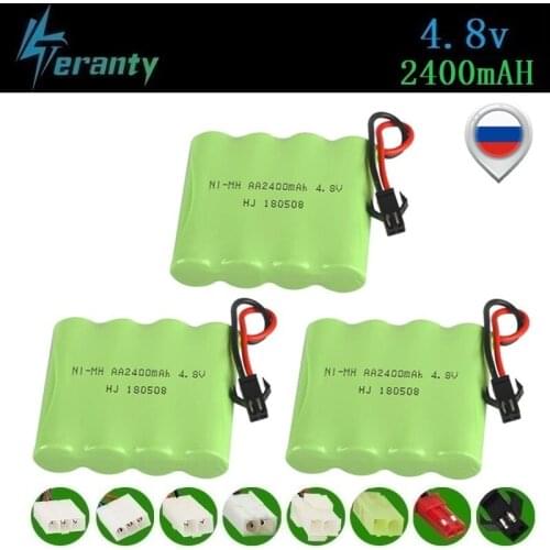Upgrade 4.8v 2400mah NiMH Battery For Rc Toys Cars Tanks Robots Guns Boats AA Ni-MH 2400mah 4.8v Rechargeable Battery Pack 3PCS