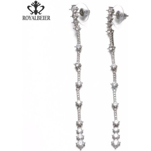 Женские серебрянные серьги ROYALBEIER China At AliExpress