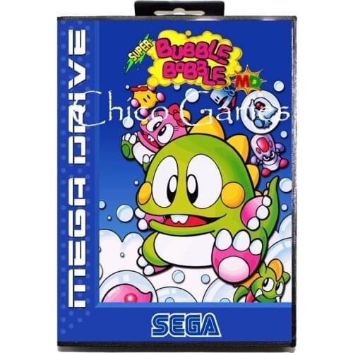 Sega MD games card - Super Bubble Bobble EU Cover for Sega MegaDrive Video Game Console 16 bit MD card
