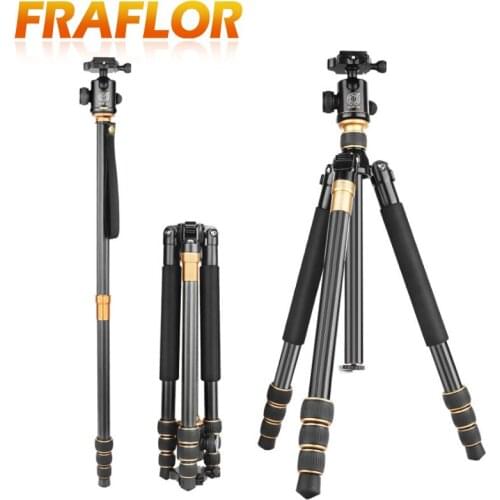 Carbon Fiber DSLR Camera Tripod Q999C Professional Monopod+Ball Head/Portable Photo Camera Stand 4 Section Monopod Alpenstock
