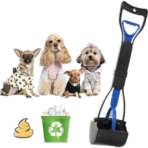 Foldable Long Handle Pet Waste Picker Dog Cat Poop Scoop Cleaning Tool Pick Up Waste Dog Poo Bag Carrier Poop Scooper