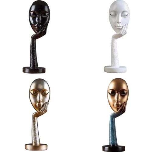 Modern Human Meditators Abstract Lady Face Character Resin Statues Sculpture Art Crafts Figurine Home Decorative Display