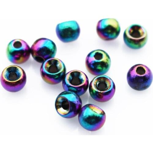 Tigofly 24 pcs/lot Purple Rainbow Color Tungsten Beads 4.7mm Heavy Jig Nymph Head Fly Tying Weight Beads Materials