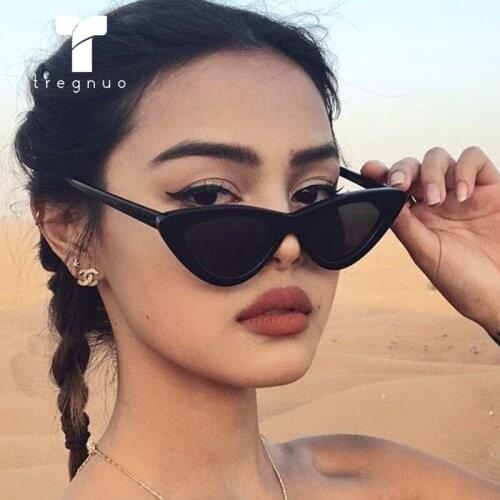 TREGNUO 2021 Retro Triangle Cat Eye Sunglasses Vacation Driving Sunglasses Hot Sale Brand Glasses