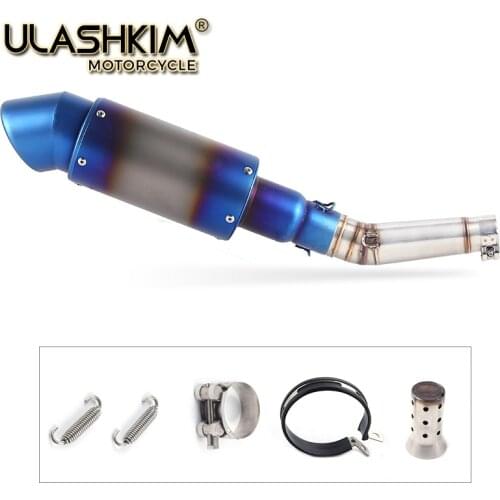 Motorcycle Exhaust Muffler Pipe Link Pipe Carbon Fiber Exhaust Slip on Escape FOR HONDA NC700 NC750 NC750X 2012-2017