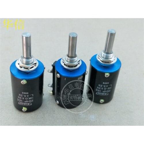 Japan Sakae 25HP-10C 500R 50K 10K Multi-turn 10 laps potentiometer shaft 28MM switch