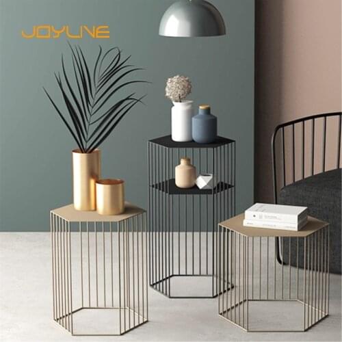 JOYLIVE Northern European-Style Iron Simple Coffee Table Living Room Balcony Multi-Function Sofa Side Table Office Corner Table