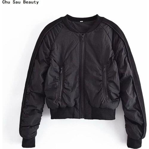 Chu Sau Beauty 2021 New Womens Pink Aviator Cotton Jacket Winter Fashion Loose Large Size Long Sleeve Warm Black Top Coat