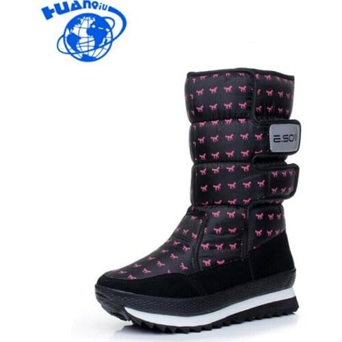 HUANQIU EUR35-41 Anti-Slip Women Snow Boots Waterproof Winter Ladies Boots 2018 Warm Shoes Botas Nieve Mujer Morados Wyq184
