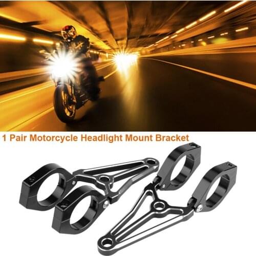 1Pair Motorcycle Motorbike Headlight Mount Bracket Fork Head Lamp Holder for Cafe Racer