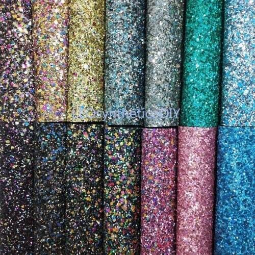 1PC 21X29CM Chunky Glitter Leather For Making Bows Accessories LEOsyntheticoDIY GM4024A