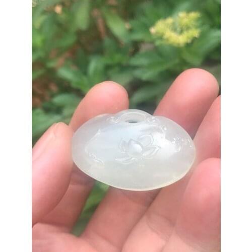 100% natural xiuyu jade grade A jade pendant handcarved ice lotus jade necklace men women pendants