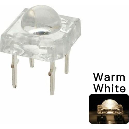 100pcs 5mm F5 Piranha Warm White LED Super Flux Transparent Ultra Bright Water Clear Lens Lamp 4 Pin Light Beads