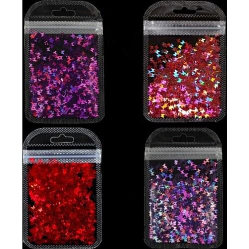 12 Colors Holographic Glitters Epoxy Resin RStar Butterfly Mixed Sequins 2g Per New
