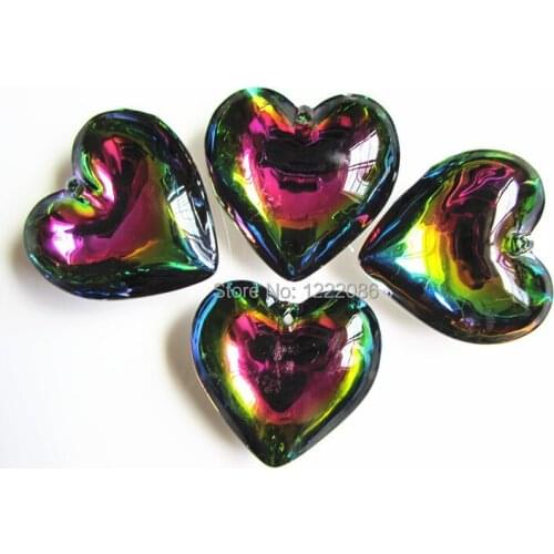 12pcs 45MM chandelier crystal heart hanging prism suncatcher pendant
