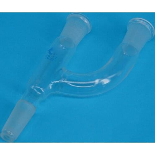 14/23 Joint Three Way Distillation Head Adapter Lab Glass Connector Tube