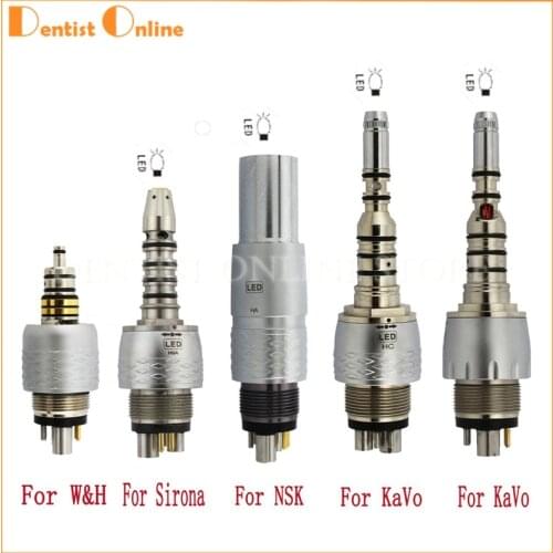 6 Hole LED Coupling For NSK Kavo Sirona Dental Fiber Optic Turbine Handpiece