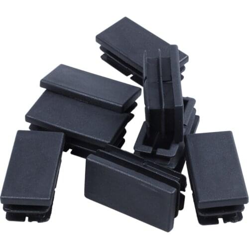 Promotion! 8 Pcs Black Plastic Rectangular Blanking End Caps Inserts 20mm x 40mm