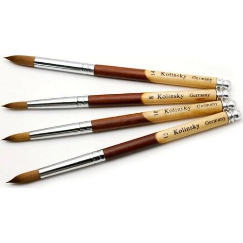 Acrylic Crimped Nail Brush Nail Art Brush with Acrylic Handle