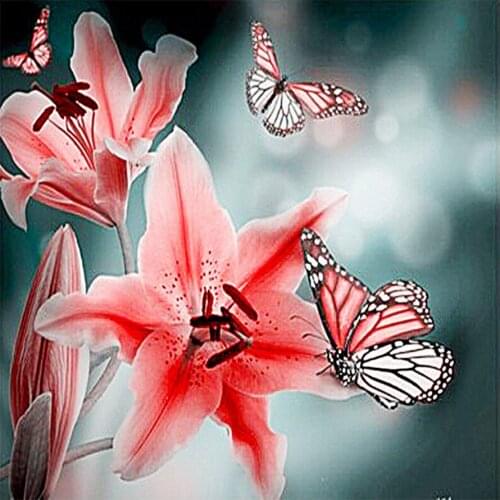 Kexinzu Full Square Round Stone Diamond Painting Flower Butterfly Mosaic 5d Diy Cross Stitch Resin Embroidery Christmas Gift