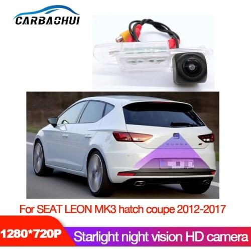 Car Starlight Night Vision rear View camera For SEAT LEON MK3 hatch coupe 2012~2017 2013 2015 car Backup License Plate camera