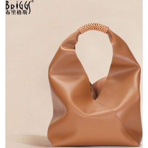BRIGGS 2020 New Arrival Fashion Female Handbag Big Capacity Women Shoulder Bag Simple Casual Tote Hight Quality Bags black brown