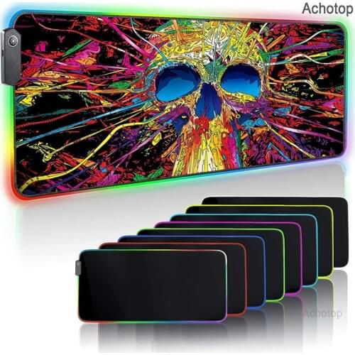 RGB Psychedelic Art Mouse pad LED Backlight Computer Notebook Office RGB desk mat Graffiti Keyboard gaming accessories mousepad