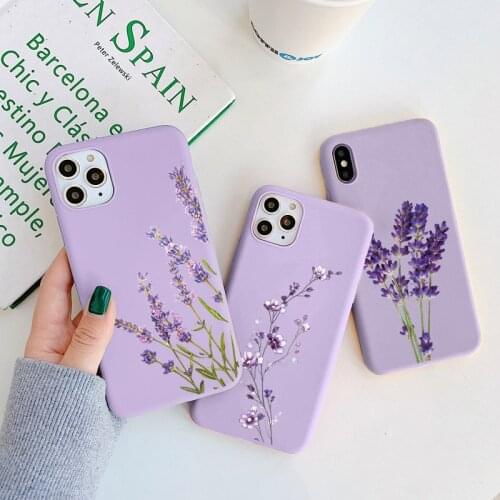 Lavender Flower Phone Case For iPhone 12 Pro Max Mini XR X XS 7 8 6 6S Plus 5 5S SE 2020 Cover For iPhone 11 Pro Max Soft Couqe