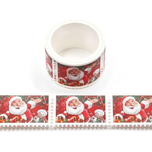 Santa Claus Masking Washi Tape Decorative Merry Christmas stamp Adhesive Tape Decora Diy Scrapbooking Sticker Label Stationery