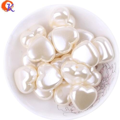 Cordial Design 70Pcs/Lot Valentines Day Style 25mm Ivory Color Heart Acrylic Pearl Statement Beads For DIY Jewelry CDWB-517779