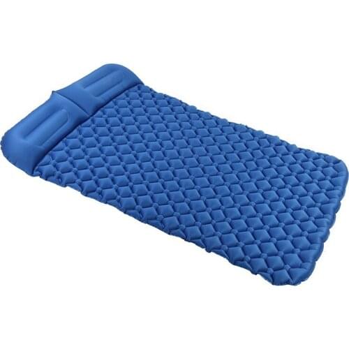 Double Inflatable Cushion Outdoor Thickened Tent Sleeping Pad Moisture-proof Camping Mat with Pillow Waterproof Beach Mat