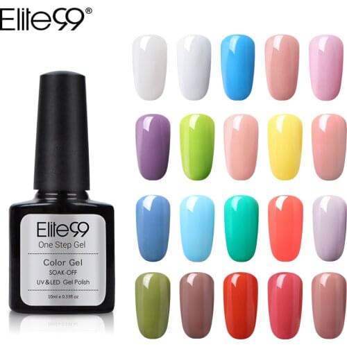 Elite99 10ml One Step Gel Polish Semi Permanent Nail Polish UV Gel Lacquer 3 In 1 No Need Top Base Coat Pure Color Gel Varnish