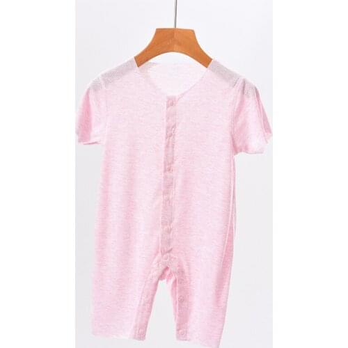 Cotton Baby Romper Summer Jumpsuit Short Sleeve Casual Newborn Baby Girl Clothes Solid Color Ropa De Nino Bodysuits BE50BR