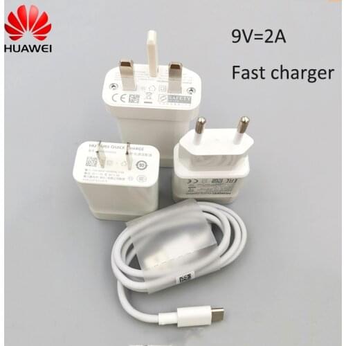 Huawei Original Charger Usb Fast Charge Adapter 9V2A 100cm Type C Cable for Huawei Mate 20 Pro P10 P8 P9 Plus Lite Honor 8 9 9x