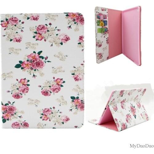 PU Leather For Ipad Air 2 Case Tree Flowers Wallet Card Slot Filp Stand Tablets Cover For Ipad Air 2/6 9.7" Case Protector Shell