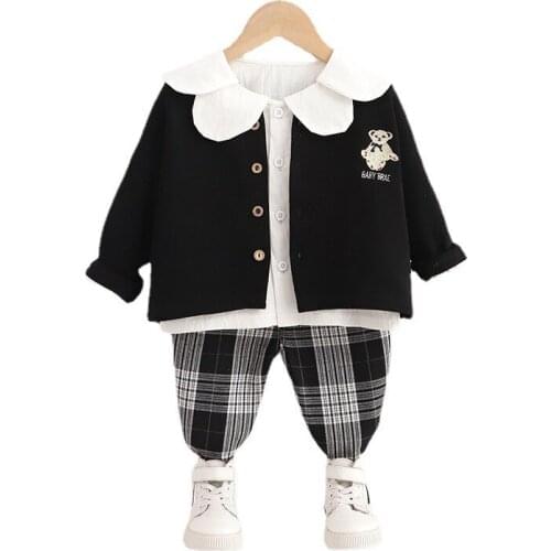 Spring Autumn Baby Boy Girls Fashion Jacket Shirt Pants Children Infant Costume Toddler Casual Clothes Kids Cartoon Sport Suits