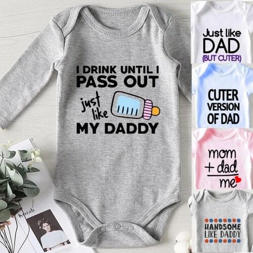 Summer Infant Romper Daddy Printed New Born Baby Clothes Kids Clothing One Piece Jumpsuit Girls Outfits Newborn Onesie