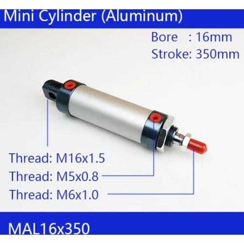 MAL16*350 Rod Single Double Action Pneumatic Cylinder Aluminum Alloy Mini Cylinder Free Shipping Pneumatic Cylinder