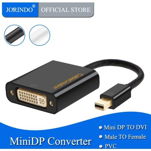 Mini DP to DVI, JORINDO Mini Displayport (Thunderbolt2 Compatible) to DVI Adapter Cable for Mac Book, iMac and More, Black