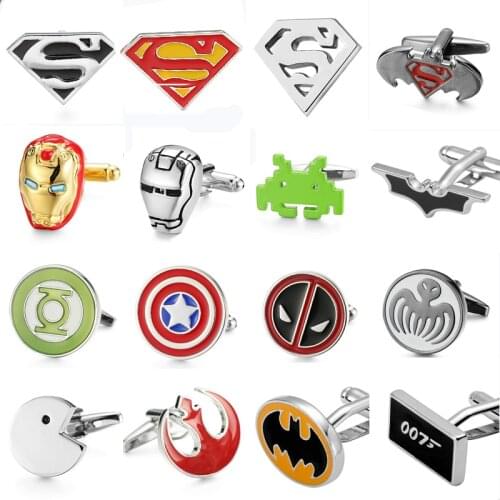 Brand new mens shirt national flag Cufflinks fashion movie character golden Plaid Cufflinks French shirt wedding badge pin gift