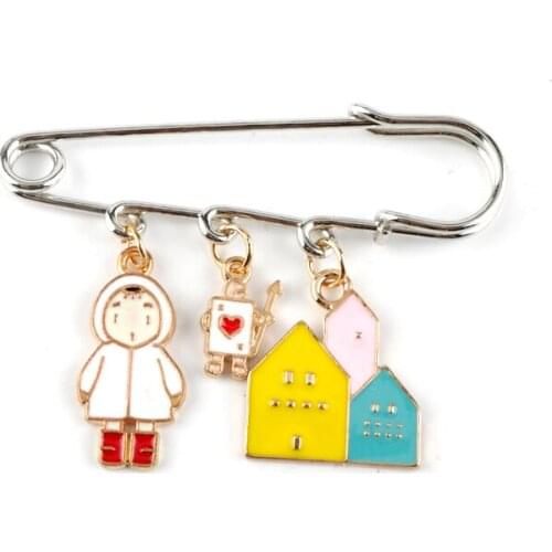 New Style Cartoon Children Pins Creative Guard Castle Brooch значки Shirt Bag Lapel Badge Enamel Pin for Gift