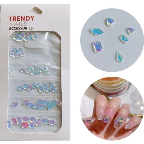 One bag 6 designs per bag Nail Art Crystal Gem Nail art rhinestone 3D Charms SD22