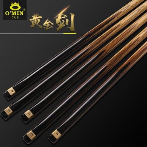 Original O'Min Gold Sword One Piece Snooker Cue 10mm Tip Professional Ash wood Shaft High-end Billiards with Scalable Extension
