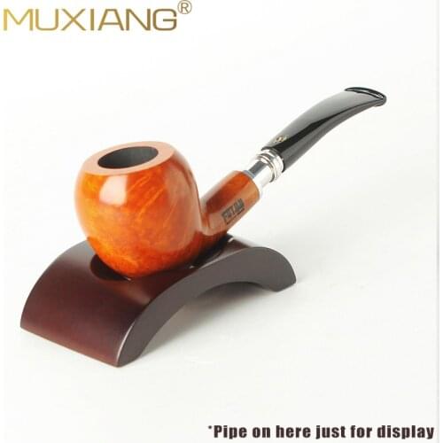 RU-MUXIANG Handmade Solid Wood Pipe Holder High-class Smoking Arc 1 Pipe Rack Stand for Pipes rack fa0043wb