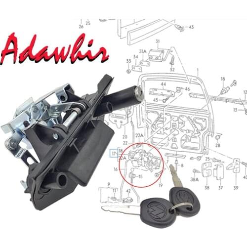TAILGATE REAR DOOR LID LOCK HANDLE FOR VW TRANSPORTER MK4 T4 IV CARAVELLE 1990-2003 703829239E 703829239DE 703829239D