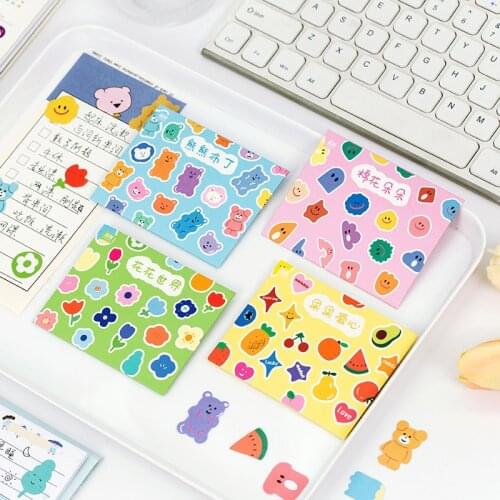 Sandro Envelope Sticker Pack Bobo Rainbow Series 4 Styles Hand-painted Cute Pocket DIY Decorative Stickers 100 Pieces