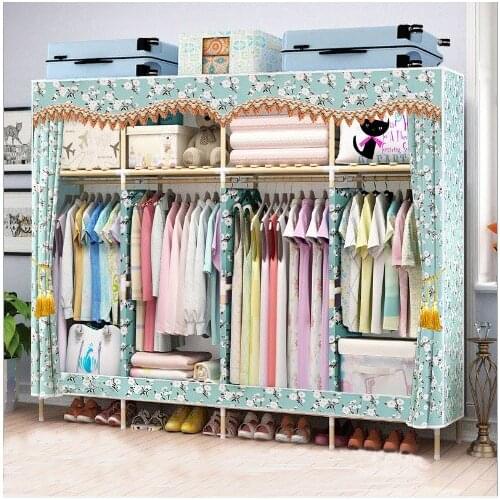 Solid wood wardrobe easy assembled wardrobe length 205 cm