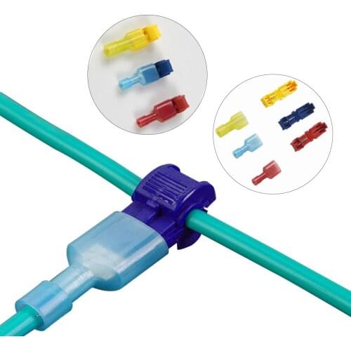 22-18/12-10/18-14 AWG T Shape Wire Cable Connectors Terminals Crimp Electrical Car Audio Seal Scotch Lock Quick Splice Connector